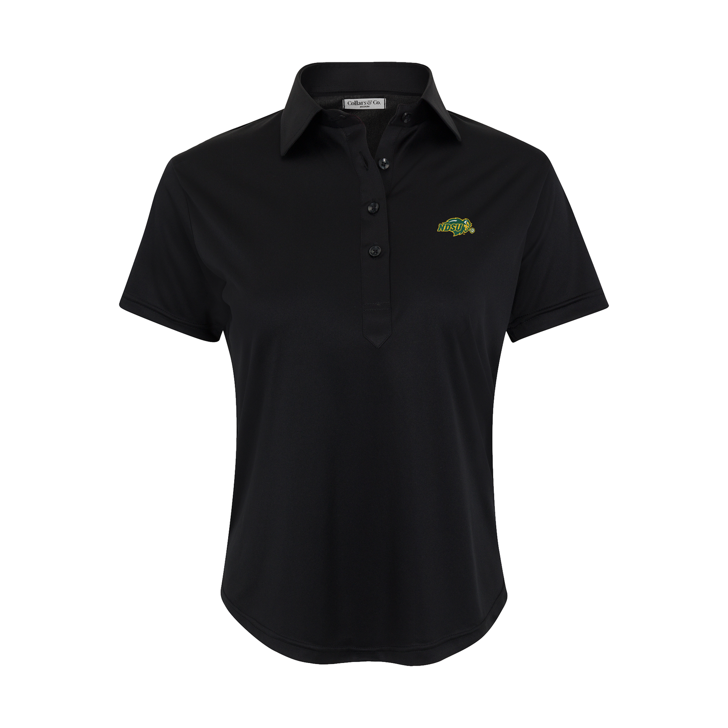 North Dakota State Women's Cap Sleeve Semi Spread Polo Black